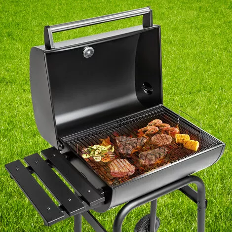 TECTAKE Barbecue Multifonctions, Grill, Fumoir Avec Thermomètre 48 Cm X 85 Cm X 123 Cm Noir - Noir 4 TECTAKE Barbecue Multifonctions, Grill, Fumoir Avec Thermomètre 48 Cm X 85 Cm X 123 Cm Noir - Noir – Image 2