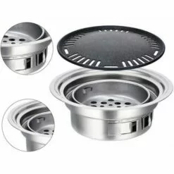 OCXIN Barbecue à Charbon De Bois Rond Portable Ménage Camping Gril Poêle Avec Barbecue Filet Ménage Jardin Fournitures -France Barbecue Soldes Boutique 66998362 4