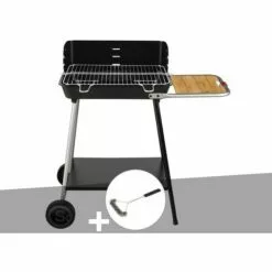 Barbecue Charbon Florence Somagic + Brosse En T - Noir