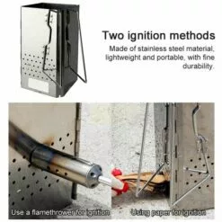 LIFCAUSAL Mini Poêles à Bois Extérieurs Camping Appareil De Cuisson Pique-nique Voyage En Acier Inoxydable Poêles à Bois Barbecue Gril Pliant -France Barbecue Soldes Boutique 67643079 4