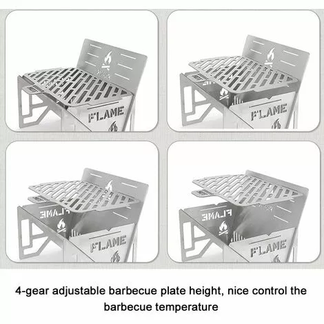LIFCAUSAL Camping En Plein Air Poêles Amovibles Four En Acier Inoxydable Portable Pique-nique Multifonctionnel BBQ Accessoire De Cuisson Four à Bois Poêle à Bois En Acier Inoxydable 4 LIFCAUSAL Camping En Plein Air Poêles Amovibles Four En Acier Inoxydable Portable Pique-nique Multifonctionnel BBQ Accessoire De Cuisson Four à Bois Poêle à Bois En Acier Inoxydable – Image 2