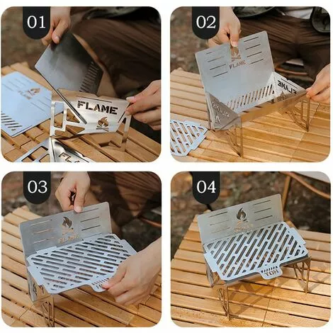 LIFCAUSAL Camping En Plein Air Poêles Amovibles Four En Acier Inoxydable Portable Pique-nique Multifonctionnel BBQ Accessoire De Cuisson Four à Bois Poêle à Bois En Acier Inoxydable 6 LIFCAUSAL Camping En Plein Air Poêles Amovibles Four En Acier Inoxydable Portable Pique-nique Multifonctionnel BBQ Accessoire De Cuisson Four à Bois Poêle à Bois En Acier Inoxydable – Image 4