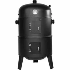 TECTAKE Barbecue 3 En 1, Grill, Fumoir, Smoker Avec Thermomètre Et Crochets Pour Fumer - Charbon De Bois Noir - Noir 9 TECTAKE Barbecue 3 En 1, Grill, Fumoir, Smoker Avec Thermomètre Et Crochets Pour Fumer - Charbon De Bois Noir - Noir -France Barbecue Soldes Boutique 7513843 3