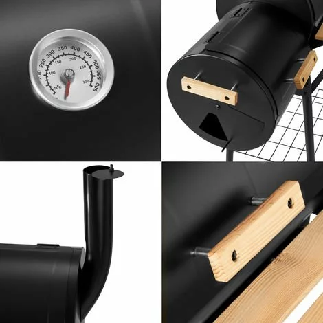 TECTAKE Barbecue, Grill, Fumoir, Smoker Américain XXL Avec Thermomètre De Température - Charbon De Bois - Noir 7 TECTAKE Barbecue, Grill, Fumoir, Smoker Américain XXL Avec Thermomètre De Température - Charbon De Bois - Noir – Image 5