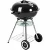 TECTAKE Barbecue Boule Ø 41,5 Cm Acier Galvanisé Grill Fumoir Avec Régulateur De Ventilation Température - Charbon De Bois - Noir