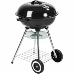 TECTAKE Barbecue Boule Ø 41,5 Cm Acier Galvanisé Grill Fumoir Avec Régulateur De Ventilation Température - Charbon De Bois - Noir