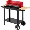 TECTAKE Barbecue Charbon De Bois Mobile + 2 Grilles Et 3 Etagères En Acier 86 Cm X 34 Cm X 80 Cm Noir Rouge - Noir/rouge -France Barbecue Soldes Boutique 7514427 1