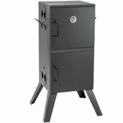 TECTAKE Fumoir à Viande Et Poisson En Acier 54 Cm X 50,5 Cm X 100 Cm Noir + Accessoires - Noir