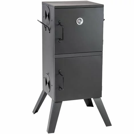 TECTAKE Fumoir à Viande Et Poisson En Acier 54 Cm X 50,5 Cm X 100 Cm Noir + Accessoires - Noir 3 TECTAKE Fumoir à Viande Et Poisson En Acier 54 Cm X 50,5 Cm X 100 Cm Noir + Accessoires - Noir