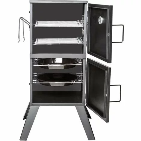 TECTAKE Fumoir à Viande Et Poisson En Acier 54 Cm X 50,5 Cm X 100 Cm Noir + Accessoires - Noir 5 TECTAKE Fumoir à Viande Et Poisson En Acier 54 Cm X 50,5 Cm X 100 Cm Noir + Accessoires - Noir – Image 3