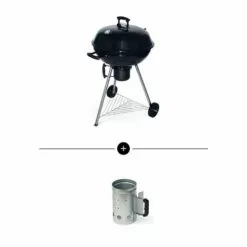 ALICE'S GARDEN Barbecue Charbon De Bois Georges + Cheminée D'allumage - Noir