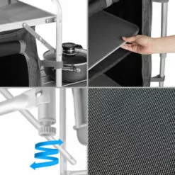 TECTAKE Cuisine D'Extèrieur, Cuisine De Camping Pliante, Meuble Camping De Rangement 164,5 Cm X 52 Cm X 104 Cm - Gris -France Barbecue Soldes Boutique 8447408 5