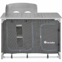 TECTAKE Cuisine D'Extèrieur, Cuisine De Camping, Meuble De Camping De Rangement 116 Cm X 52 Cm X 107 Cm - Gris -France Barbecue Soldes Boutique 8447409 3
