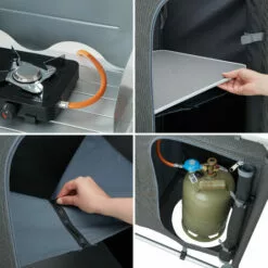 TECTAKE Cuisine D'Extèrieur, Cuisine De Camping, Meuble De Camping De Rangement 116 Cm X 52 Cm X 107 Cm - Gris -France Barbecue Soldes Boutique 8447409 4