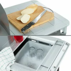 TECTAKE Cuisine D'Extèrieur, Cuisine De Camping, Meuble De Camping De Rangement 116 Cm X 52 Cm X 107 Cm - Gris -France Barbecue Soldes Boutique 8447409 5