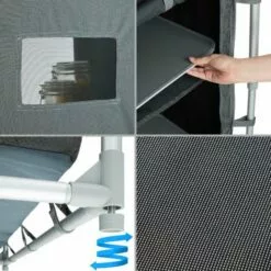 TECTAKE Cuisine D'Extèrieur, Cuisine De Camping, Meuble De Camping De Rangement 76 Cm X 53,5 Cm X 107 Cm - Gris -France Barbecue Soldes Boutique 8447410 4