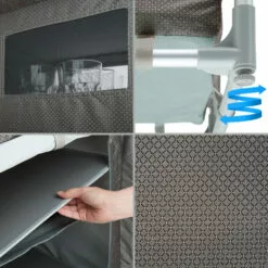 TECTAKE Meuble De Camping, Armoire De Camping Jardin, Meuble D'Extèrieur De Rangement 97 Cm X 47,5 Cm X 56,5 Cm - Gris -France Barbecue Soldes Boutique 8447411 4