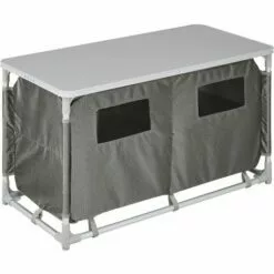 TECTAKE Meuble De Camping, Armoire De Camping Jardin, Meuble D'Extèrieur De Rangement 97 Cm X 47,5 Cm X 56,5 Cm - Gris -France Barbecue Soldes Boutique 8447411 5