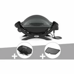 Barbecue électrique Weber Q 1400 + Housse + Plancha - Noir